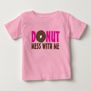 Camiseta Para Bebê Rosquinha Mess Comigo Chocolate Doughnut Foodie
