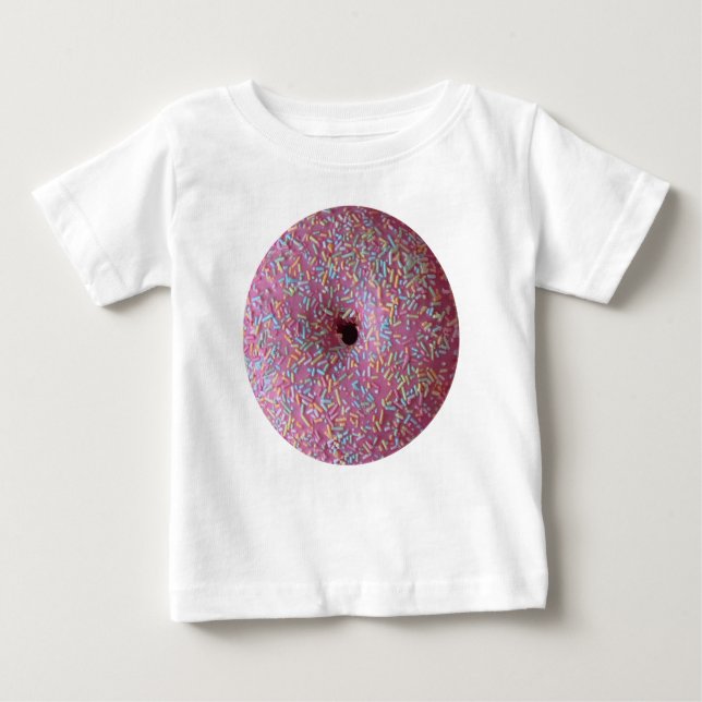 Camiseta Para Bebê Rosquinha rosa com aspersores (Frente)