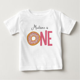 Camiseta Para Bebê Rosquinhas Coloridas Bonitas Um Primeiro Aniversár