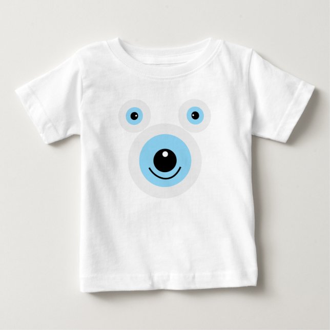 Camiseta Para Bebê Rosto branco engraçado (Frente)