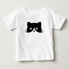Camiseta Para Bebê Rosto de Gato Bonito