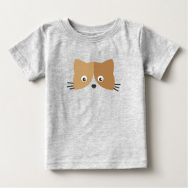 Camiseta Para Bebê Rosto de Gato Bonito