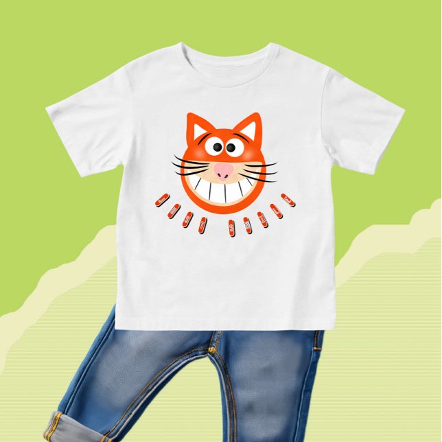 Camiseta Para Bebê Rosto de gato engraçado (Criador carregado)