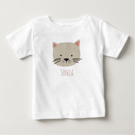 Camiseta Para Bebê Rosto de Gatos Brancos