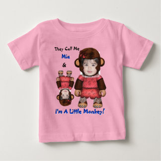 Camiseta Para Bebê Rosto de macaco (Camisa de Toddler para Meninas)