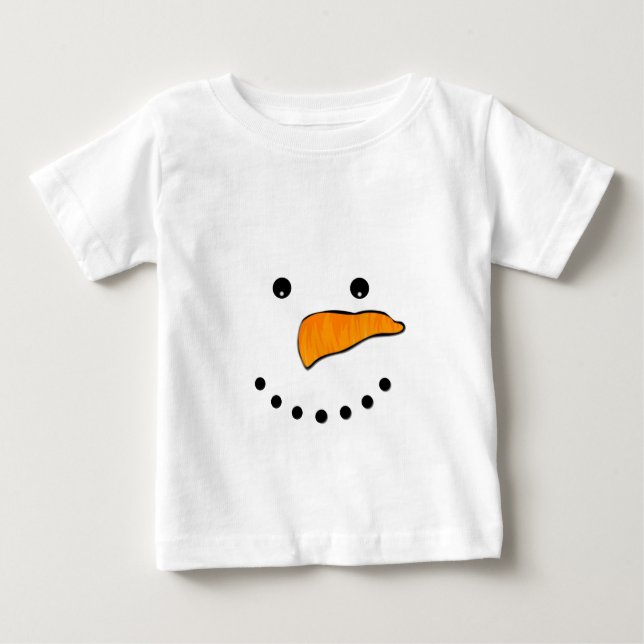 Camiseta Para Bebê Rosto de Neve (Frente)