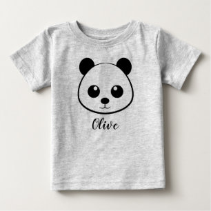 Camiseta Para Bebê Rosto de Panda Fofo Bebê Personalizado – Panda Des