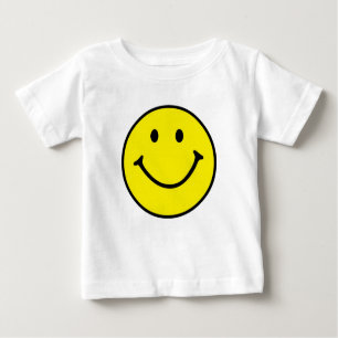 Camiseta Para Bebê Rosto Feliz e Amarelo Brilhante