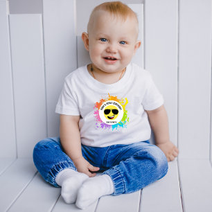 Camiseta Para Bebê Rosto Feliz Fofo, Óculos de Aviador, Primeiro Aniv
