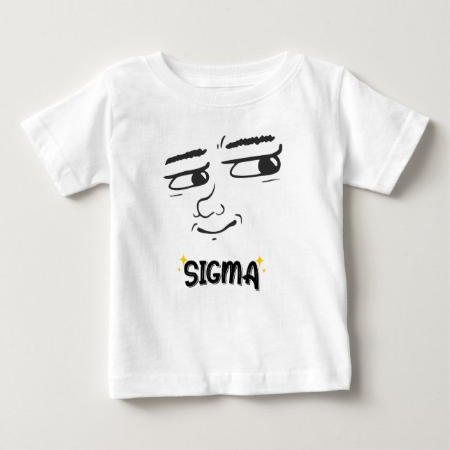 Camiseta Para Bebê Rosto Sigma Engraçado - Mindset Alfa com Torção (Frente)