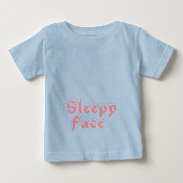 Camiseta Para Bebê Rosto Sonolento: (Frente)