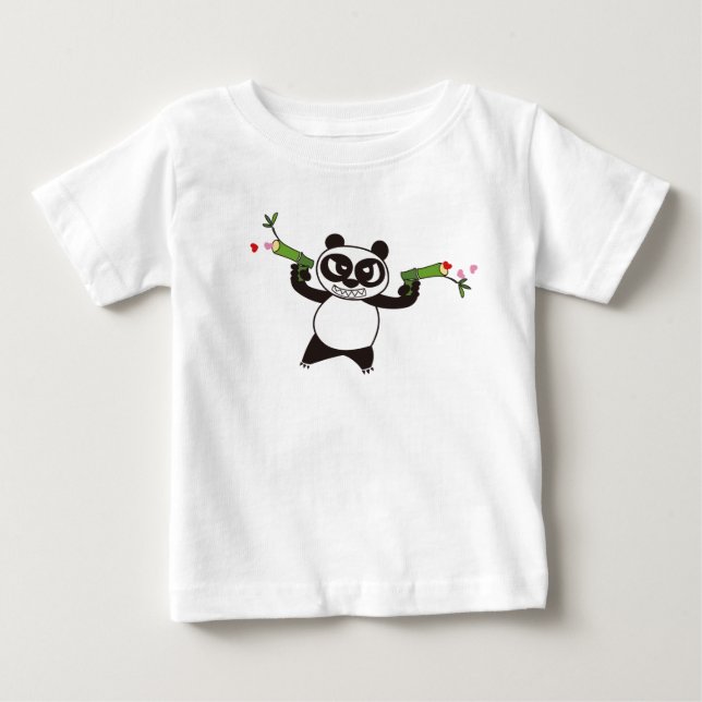 Camiseta Para Bebê Rosto Zangado Panda 28 (Frente)