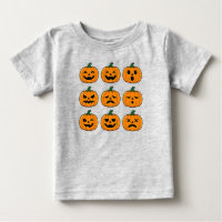 Rostos de Abóbora Fofos Desenho de Halloween