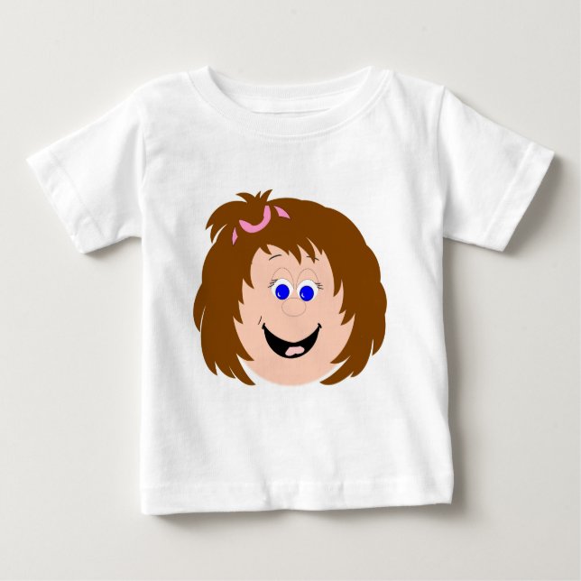 Camiseta Para Bebê Rostos e Gráficos Divertidos para Crianças (Frente)