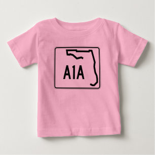 Camiseta Para Bebê Rota A1A do estado de Florida
