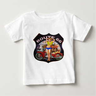 Camiseta Para Bebê rota América 66 com motocicleta