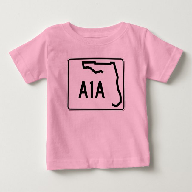 Camiseta Para Bebê Rota do Estado da Flórida A1A (Frente)