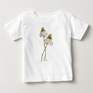 Camiseta Para Bebê Rote Marienkäfern auf Echinacea-Blume Abbildung