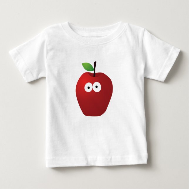 Camiseta Para Bebê Roteiro engraçado original de maçã vermelha com ol (Frente)