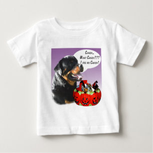 Camiseta Para Bebê Rottweiler Halloween Candy