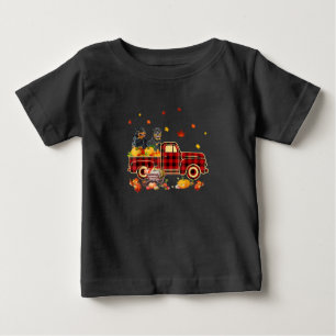 Camiseta Para Bebê Rottweiler Pumpkin Fall Folha de Graças