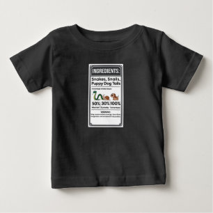Camiseta Para Bebê Rótulo de Ingrediente de Menino Engraçado Simples