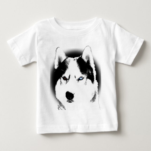 Camiseta Para Bebê Rouco Baby Tootoo One Piece Siberian Husky Vress (Frente)