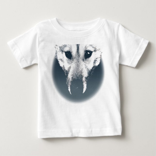 Camiseta Para Bebê Rouco Pup Bebê Toto Rouco Lobo Vestido Bebê (Frente)
