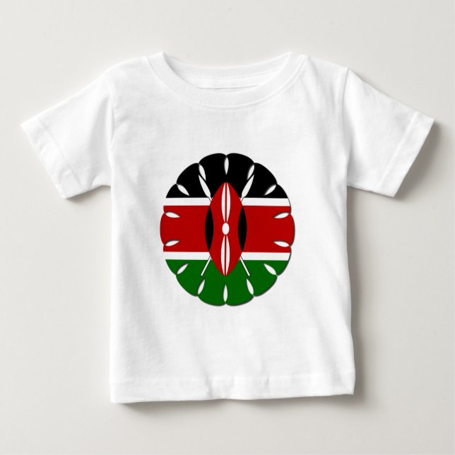 Camiseta Para Bebê Round Kenyan Motif: Um Símbolo Nacional (Frente)