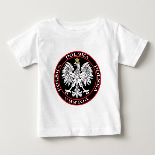 Camiseta Para Bebê Round Polska Eagle (Frente)