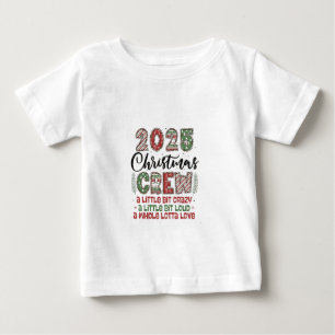 Camiseta Para Bebê Roupa Combinada da Equipe de Natal 2025 Família Na