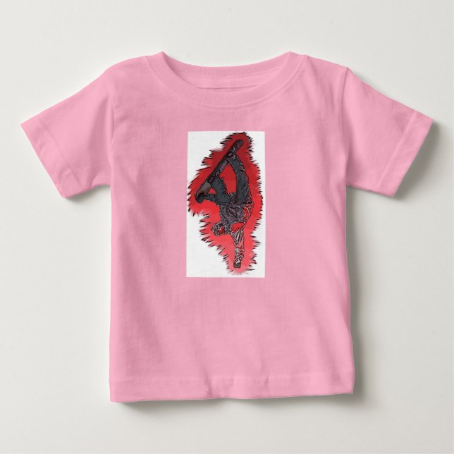 Camiseta Para Bebê Roupa de bebê da explosão vermelha (Frente)