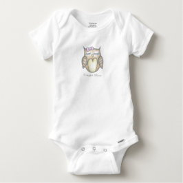 Camiseta Para Bebê Roupa De Bebê De Coruja Sonolenta - Personalizar T