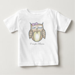 Camiseta Para Bebê Roupa De Bebê De Coruja Sonolenta - Personalizar T