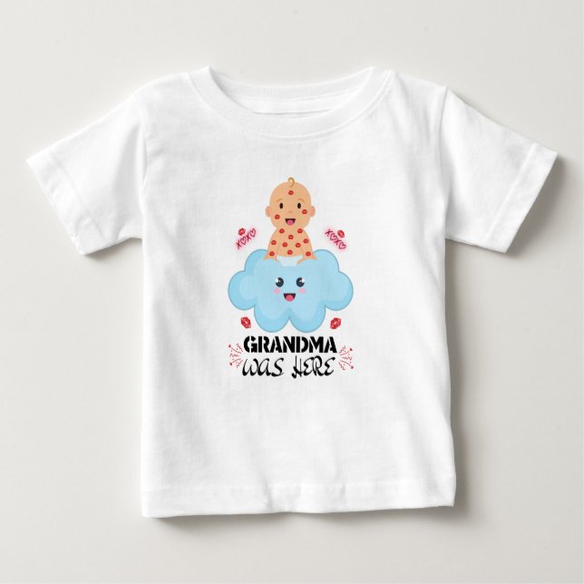Camiseta Para Bebê Roupa de bebê engraçada e fofa da vovó. A vovó est (Frente)