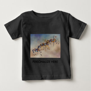 Camiseta Para Bebê Roupa de Bebê - Três Cavalos Carrossel