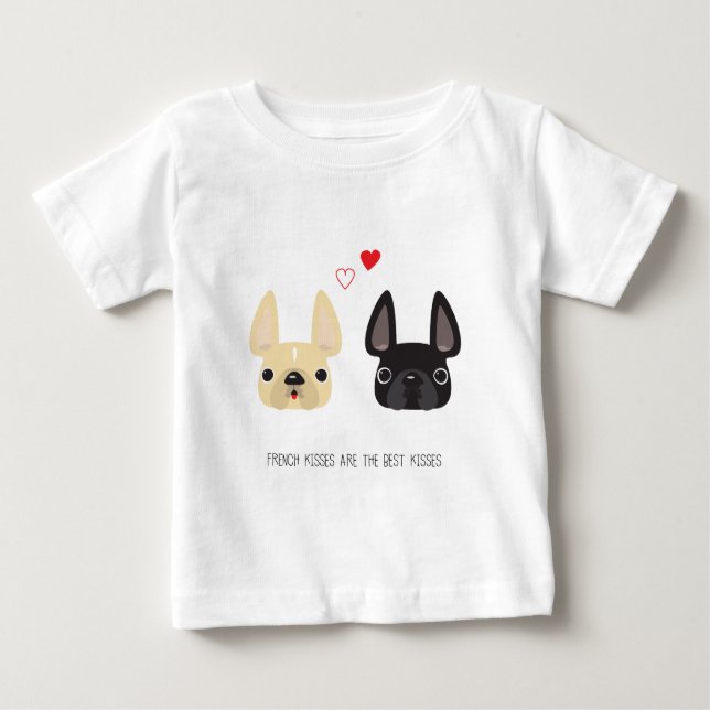 Camiseta Para Bebê Roupa de Buldogue Francês (Frente)