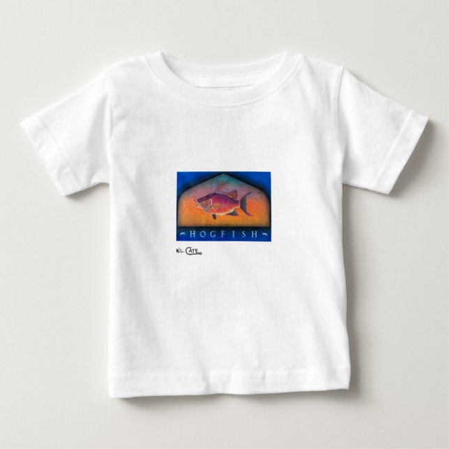 Camiseta Para Bebê Roupa de Criança de Hogfish (Frente)