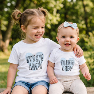 Camiseta Para Bebê ROUPA DE PRIMOS Coração Azul Kids Família Combinan