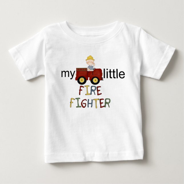 Camiseta Para Bebê roupa do bombeiro da criança (Frente)