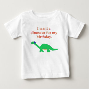 Camiseta Para Bebê Roupa do dinossauro do aniversário