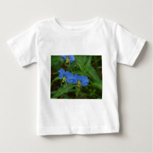 Camiseta Para Bebê Roupa e presentes de flor azul asiático WIldflower