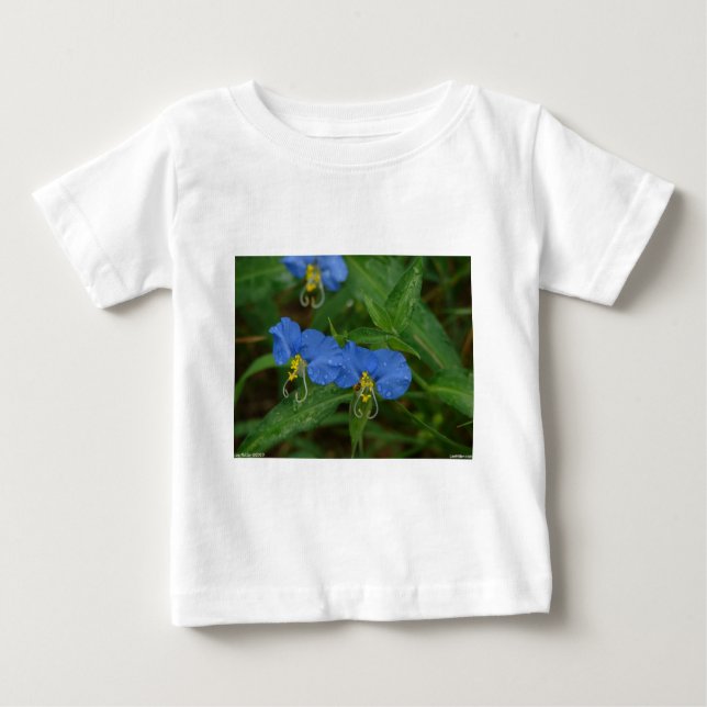 Camiseta Para Bebê Roupa e presentes de flor azul asiático WIldflower (Frente)