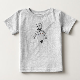 Camiseta Para Bebê Roupa Robô Orgânica Fuja (Sketch)