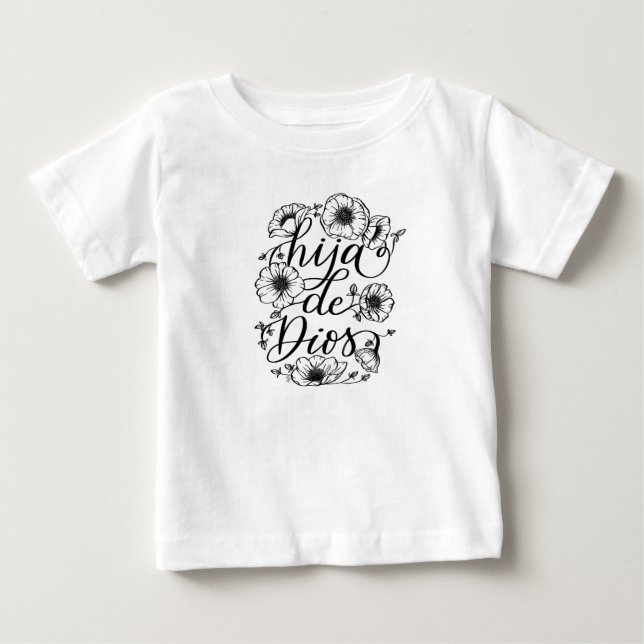 Camiseta Para Bebê Roupas com design Hija de Dios (Frente)