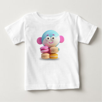 Camiseta Para Bebê Roupas de Bebê Coloridas e Fofas de Macaron