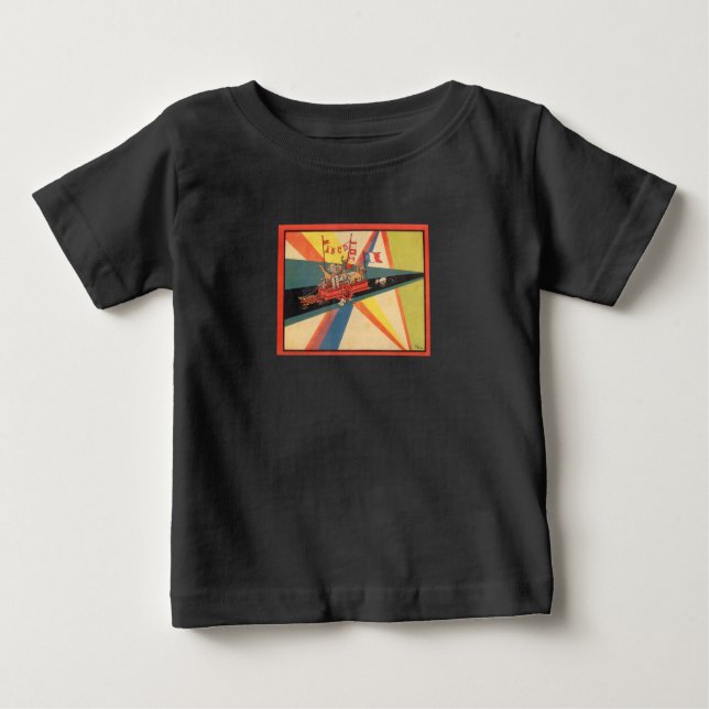 CAMISETA PARA BEBÊ ROUPAS DE BEBÊ: COM ILUSTRAÇÕES FRANCESAS DE VINTA (Frente)