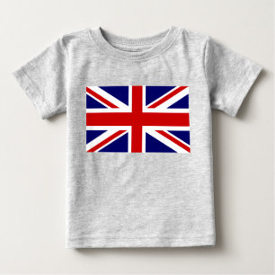 Camiseta Para Bebê Roupas de bebê de bandeira britânica   design de