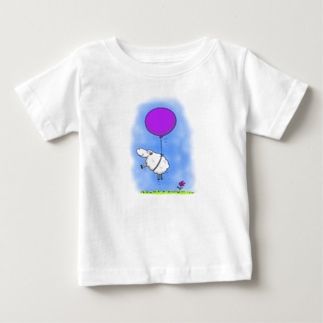 Camiseta Para Bebê Roupas de bebê e de criança com ovelha fofa (Frente)