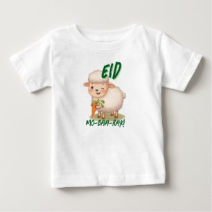 Camiseta Para Bebê Roupas de Bebê engraçadas da ovelha do Eid Adha